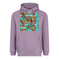 Lavender longhorn bull seamless pattern Heavyweight Hoodie - HRA Design Shop