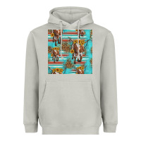 Moon Dust longhorn bull seamless pattern Heavyweight Hoodie - HRA Design Shop