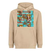 Mushroom longhorn bull seamless pattern Heavyweight Hoodie - HRA Design Shop