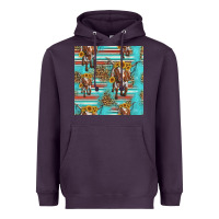 Plum longhorn bull seamless pattern Heavyweight Hoodie - HRA Design Shop