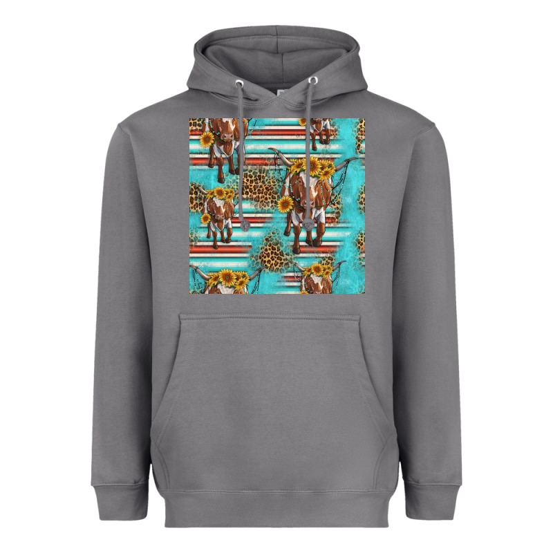 Longhorn Bull Seamless Pattern Heavyweight Hoodie by HRA Design Shop | Teevron