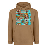 Toasted Coconut longhorn bull seamless pattern Heavyweight Hoodie - HRA Design Shop