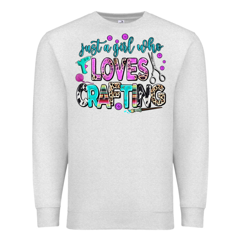Just A Girl Who Loves Crafting Premium Sweatshirt by AdoDesignShop | Teevron