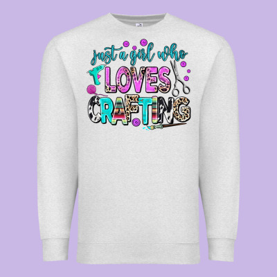 Just A Girl Who Loves Crafting Premium Sweatshirt Designed By Adodesignshop