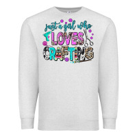 Oatmeal Heather just a girl who loves crafting Premium Sweatshirt - AdoDesignShop