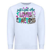 White just a girl who loves crafting Premium Sweatshirt - AdoDesignShop
