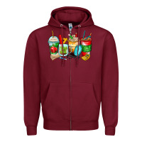 Burgundy teacher coffee cups Zipper Hoodie - Zillion Design Studio