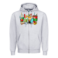 Heather Grey teacher coffee cups Zipper Hoodie - Zillion Design Studio