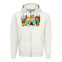 Oatmeal Heather teacher coffee cups Zipper Hoodie - Zillion Design Studio