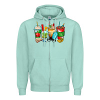 Seafoam teacher coffee cups Zipper Hoodie - Zillion Design Studio