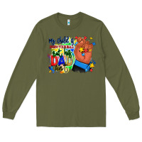 Army Green my child is non verbal but his dad aint afro hand Long Sleeve Tee - RanaPortraitStore