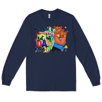 Navy my child is non verbal but his dad aint afro hand Long Sleeve Tee - RanaPortraitStore