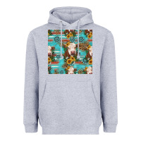 Heather Grey charolais cow seamless pattern Heavyweight Hoodie - HRA Design Shop