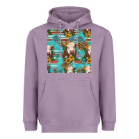 Lavender charolais cow seamless pattern Heavyweight Hoodie - HRA Design Shop
