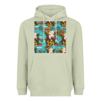 Matcha charolais cow seamless pattern Heavyweight Hoodie - HRA Design Shop