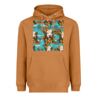 Meerkat charolais cow seamless pattern Heavyweight Hoodie - HRA Design Shop