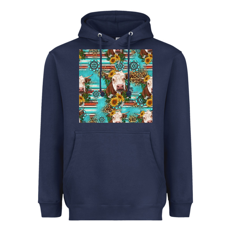 Charolais Cow Seamless Pattern Heavyweight Hoodie by HRA Design Shop | Teevron
