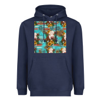 Navy charolais cow seamless pattern Heavyweight Hoodie - HRA Design Shop