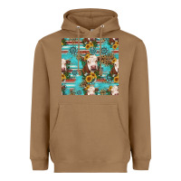 Toasted Coconut charolais cow seamless pattern Heavyweight Hoodie - HRA Design Shop