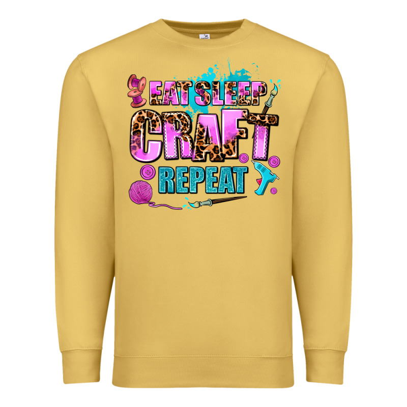 Eat Sleep Craft Repeat Premium Sweatshirt by AdoDesignShop | Teevron