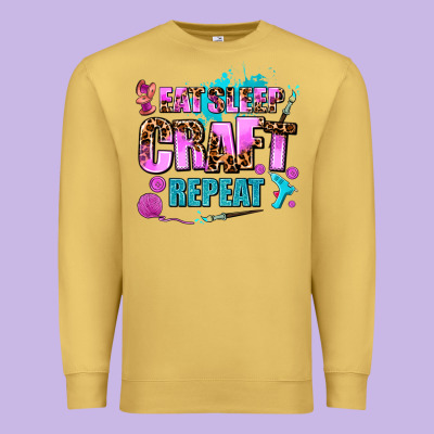 Eat Sleep Craft Repeat Premium Sweatshirt Designed By Adodesignshop