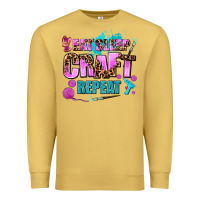 Antique Gold eat sleep craft repeat Premium Sweatshirt - AdoDesignShop
