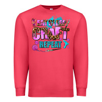 Cardinal eat sleep craft repeat Premium Sweatshirt - AdoDesignShop