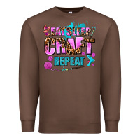 Chestnut eat sleep craft repeat Premium Sweatshirt - AdoDesignShop