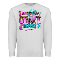 Dove Grey eat sleep craft repeat Premium Sweatshirt - AdoDesignShop
