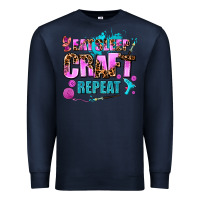 Navy eat sleep craft repeat Premium Sweatshirt - AdoDesignShop