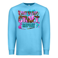 Ocean Blue eat sleep craft repeat Premium Sweatshirt - AdoDesignShop