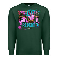 Sports Green eat sleep craft repeat Premium Sweatshirt - AdoDesignShop