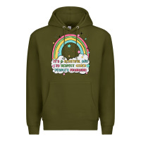 Army Green beautiful day to respect pronouns Premium Hoodie - MaliasSmallBusiness