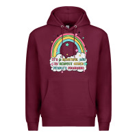 Burgundy beautiful day to respect pronouns Premium Hoodie - MaliasSmallBusiness