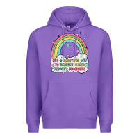 Purple beautiful day to respect pronouns Premium Hoodie - MaliasSmallBusiness