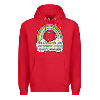 Red beautiful day to respect pronouns Premium Hoodie - MaliasSmallBusiness