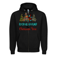 Black rocking around the christmas tree, Rocking, Around The, Christmas Tree Zipper Hoodie - RanaPortraitStore