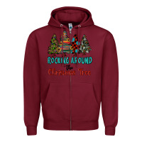 Burgundy rocking around the christmas tree, Rocking, Around The, Christmas Tree Zipper Hoodie - RanaPortraitStore