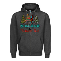 Charcoal Heather rocking around the christmas tree, Rocking, Around The, Christmas Tree Zipper Hoodie - RanaPortraitStore