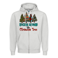 Dove Grey rocking around the christmas tree, Rocking, Around The, Christmas Tree Zipper Hoodie - RanaPortraitStore