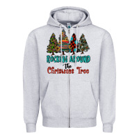 Heather Grey rocking around the christmas tree, Rocking, Around The, Christmas Tree Zipper Hoodie - RanaPortraitStore