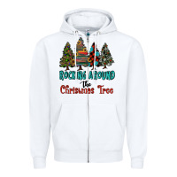 White rocking around the christmas tree, Rocking, Around The, Christmas Tree Zipper Hoodie - RanaPortraitStore