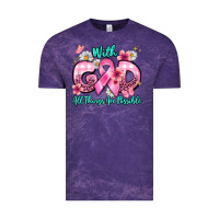 Cloud Purple with god all things are possible Vintage Tee - BarkalooDesign