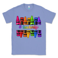 Colony Blue teacher life crayons Classic Tee - texasbilliewilder