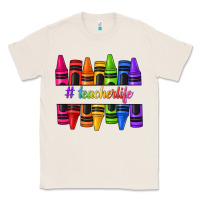 Natural teacher life crayons Classic Tee - texasbilliewilder