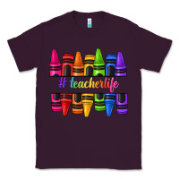 Plum teacher life crayons Classic Tee - texasbilliewilder