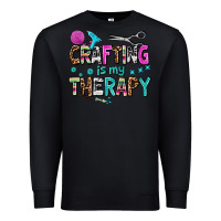 Black crafting is my therapy Premium Sweatshirt - AdoDesignShop