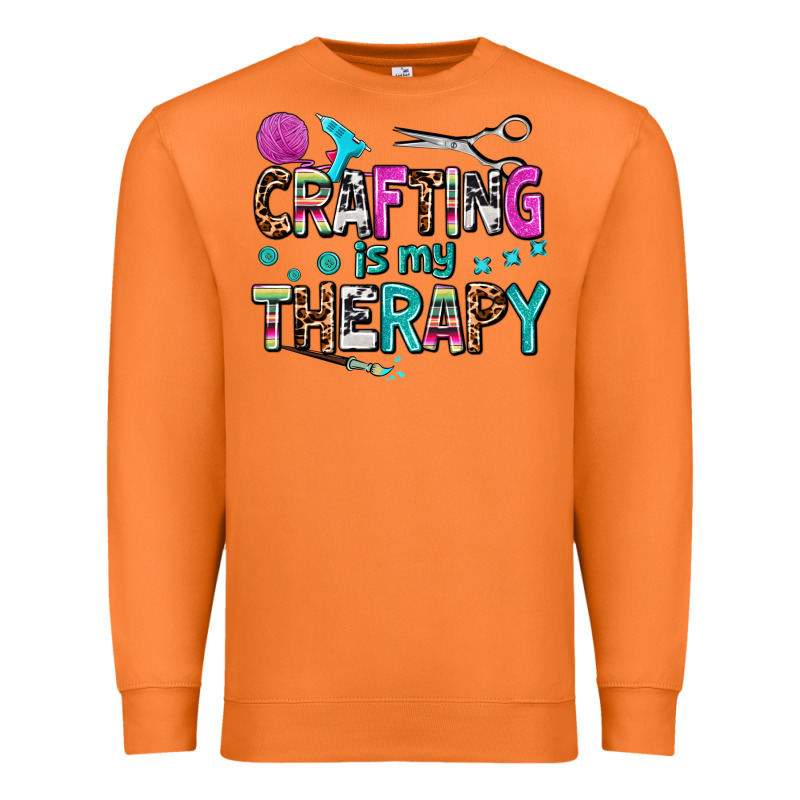 Crafting Is My Therapy Premium Sweatshirt by AdoDesignShop | Teevron