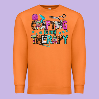 Crafting Is My Therapy Premium Sweatshirt Designed By Adodesignshop