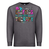 Charcoal Heather crafting is my therapy Premium Sweatshirt - AdoDesignShop